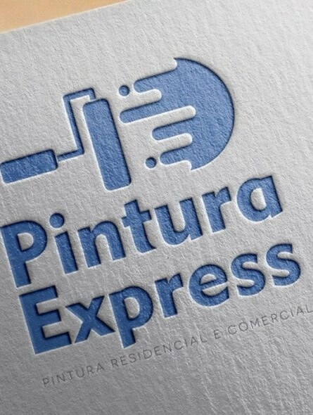 Cartão de visita com o logotipo da Pintura Express